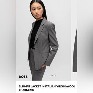 BOSS Hugo Boss Italian virgin- Wool sharkskin slim fit Blazer
